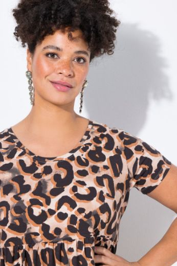 Moda za polnejše Haljina na volane s leopard uzorkom plus velikost, xxl, Ulla Popken in Johann Popken (JP1880)