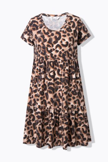 Moda za polnejše Haljina na volane s leopard uzorkom plus velikost, xxl, Ulla Popken in Johann Popken (JP1880)
