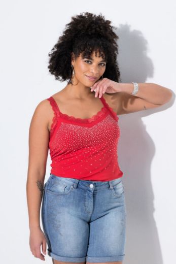 Moda za polnejše Top s čipkastim detaljima plus velikost, xxl, Ulla Popken in Johann Popken (JP1880)