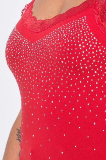 Moda za polnejše Top s čipkastim detaljima plus velikost, xxl, Ulla Popken in Johann Popken (JP1880)