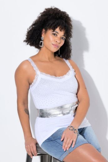 Moda za polnejše Top s čipkastim detaljima plus velikost, xxl, Ulla Popken in Johann Popken (JP1880)