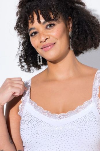 Moda za polnejše Top s čipkastim detaljima plus velikost, xxl, Ulla Popken in Johann Popken (JP1880)