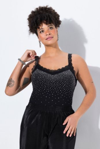 Moda za polnejše Top s čipkastim detaljima plus velikost, xxl, Ulla Popken in Johann Popken (JP1880)