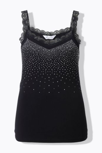 Moda za polnejše Top s čipkastim detaljima plus velikost, xxl, Ulla Popken in Johann Popken (JP1880)