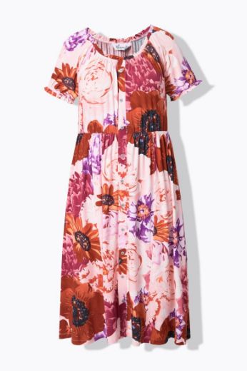 Moda za polnejše Haljina na volane s printom plus velikost, xxl, Ulla Popken in Johann Popken (JP1880)