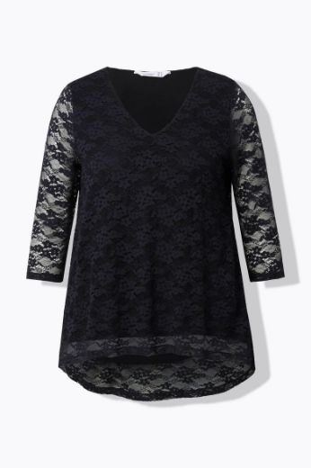 Moda za polnejše Košulja s čipkastim detaljima plus velikost, xxl, Ulla Popken in Johann Popken (JP1880)
