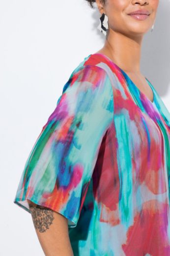 Moda za polnejše Bluza mrežasta s printom plus velikost, xxl, Ulla Popken in Johann Popken (JP1880)