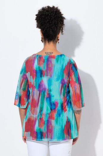 Moda za polnejše Bluza mrežasta s printom plus velikost, xxl, Ulla Popken in Johann Popken (JP1880)