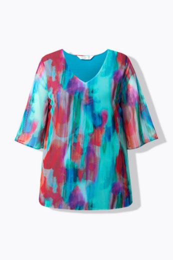 Moda za polnejše Bluza mrežasta s printom plus velikost, xxl, Ulla Popken in Johann Popken (JP1880)