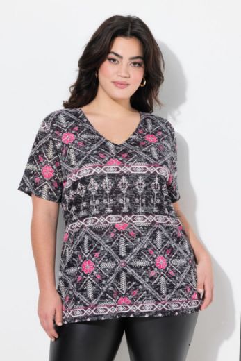 Moda za polnejše Majica kratkih rukava V ovratnika plus velikost, xxl, Ulla Popken in Johann Popken (JP1880)