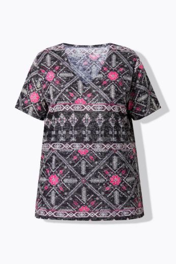 Moda za polnejše Majica kratkih rukava V ovratnika plus velikost, xxl, Ulla Popken in Johann Popken (JP1880)