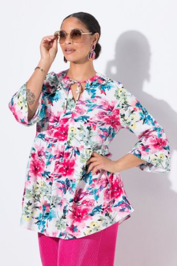 Moda za polnejše Bluza s volan rukavima cvjetnog printa plus velikost, xxl, Ulla Popken in Johann Popken (JP1880)