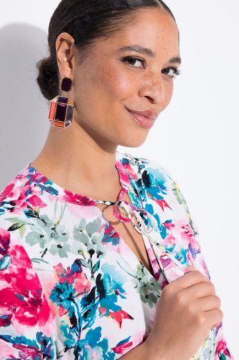 Moda za polnejše Bluza s volan rukavima cvjetnog printa plus velikost, xxl, Ulla Popken in Johann Popken (JP1880)