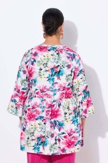 Moda za polnejše Bluza s volan rukavima cvjetnog printa plus velikost, xxl, Ulla Popken in Johann Popken (JP1880)