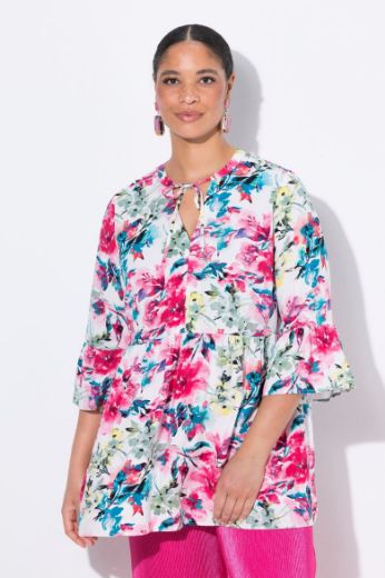 Moda za polnejše Bluza s volan rukavima cvjetnog printa plus velikost, xxl, Ulla Popken in Johann Popken (JP1880)