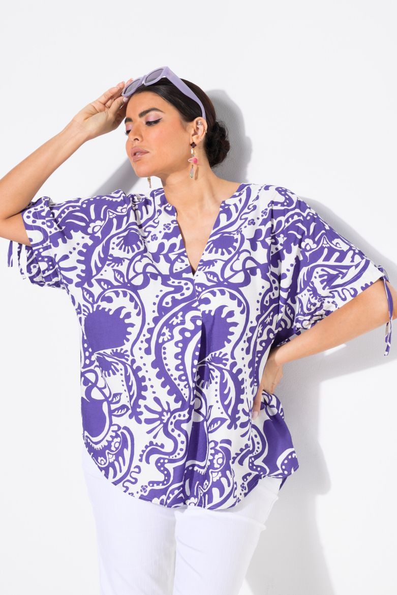 Moda za polnejše Bluza kratkih rukava V ovratnika plus velikost, xxl, Ulla Popken in Johann Popken (JP1880)