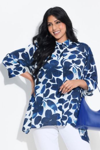 Moda za polnejše Bluza 3/4 rukava cvjetnog uzorka plus velikost, xxl, Ulla Popken in Johann Popken (JP1880)