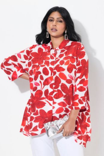 Moda za polnejše Bluza 3/4 rukava cvjetnog uzorka plus velikost, xxl, Ulla Popken in Johann Popken (JP1880)
