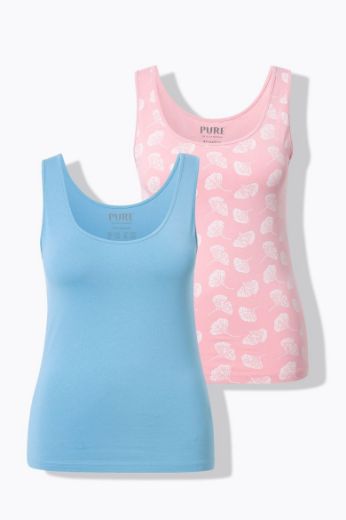 Moda za polnejše Majica bez rukava pamučna 2 komada plus velikost, xxl, Ulla Popken in Johann Popken (JP1880)