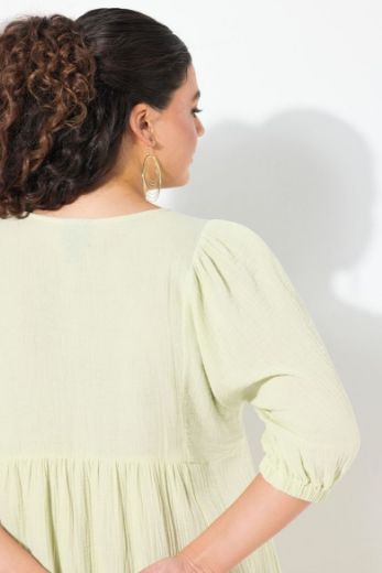 Moda za polnejše Haljina midi 3/4 rukava V ovratnika plus velikost, xxl, Ulla Popken in Johann Popken (JP1880)