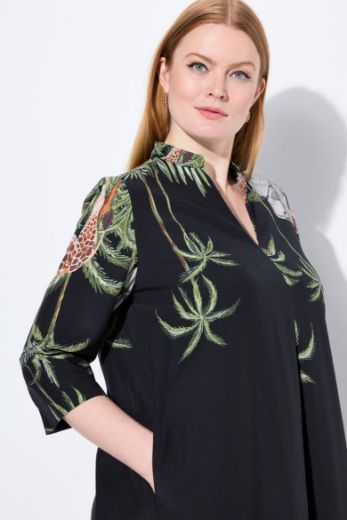Moda za polnejše Haljina midi 3/4 rukava A kroja plus velikost, xxl, Ulla Popken in Johann Popken (JP1880)