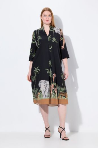 Moda za polnejše Haljina midi 3/4 rukava A kroja plus velikost, xxl, Ulla Popken in Johann Popken (JP1880)