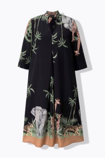 Moda za polnejše Haljina midi 3/4 rukava A kroja plus velikost, xxl, Ulla Popken in Johann Popken (JP1880)