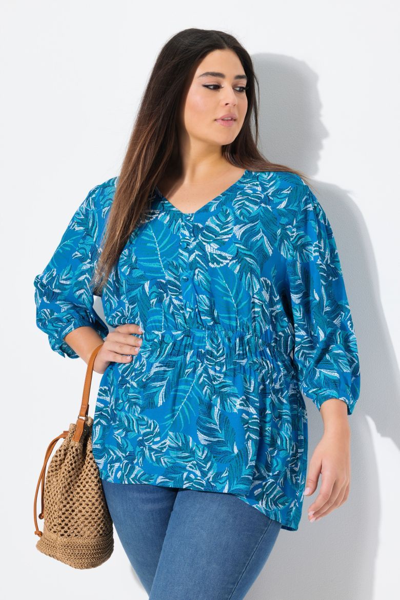 Moda za polnejše Bluza 3/4 rukava V ovratnika plus velikost, xxl, Ulla Popken in Johann Popken (JP1880)
