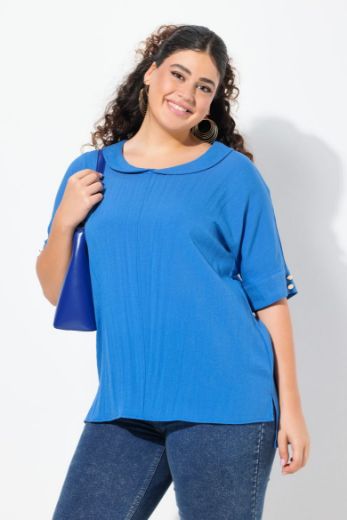 Moda za polnejše Bluza polu rukava od mješavine lana plus velikost, xxl, Ulla Popken in Johann Popken (JP1880)