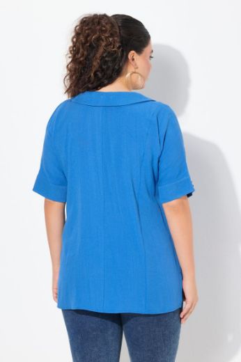 Moda za polnejše Bluza polu rukava od mješavine lana plus velikost, xxl, Ulla Popken in Johann Popken (JP1880)