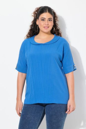 Moda za polnejše Bluza polu rukava od mješavine lana plus velikost, xxl, Ulla Popken in Johann Popken (JP1880)