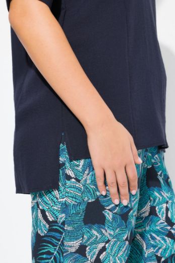 Moda za polnejše Bluza polu rukava od mješavine lana plus velikost, xxl, Ulla Popken in Johann Popken (JP1880)