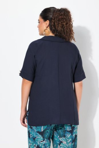 Moda za polnejše Bluza polu rukava od mješavine lana plus velikost, xxl, Ulla Popken in Johann Popken (JP1880)