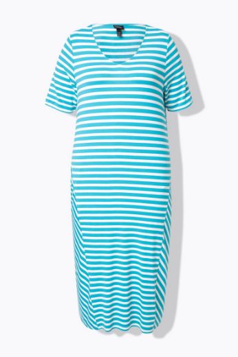 Moda za polnejše Haljina midi na pruge plus velikost, xxl, Ulla Popken in Johann Popken (JP1880)