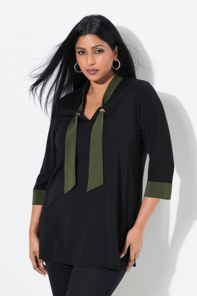 Moda za polnejše Bluza 3/4 rukava A kroja plus velikost, xxl, Ulla Popken in Johann Popken (JP1880)