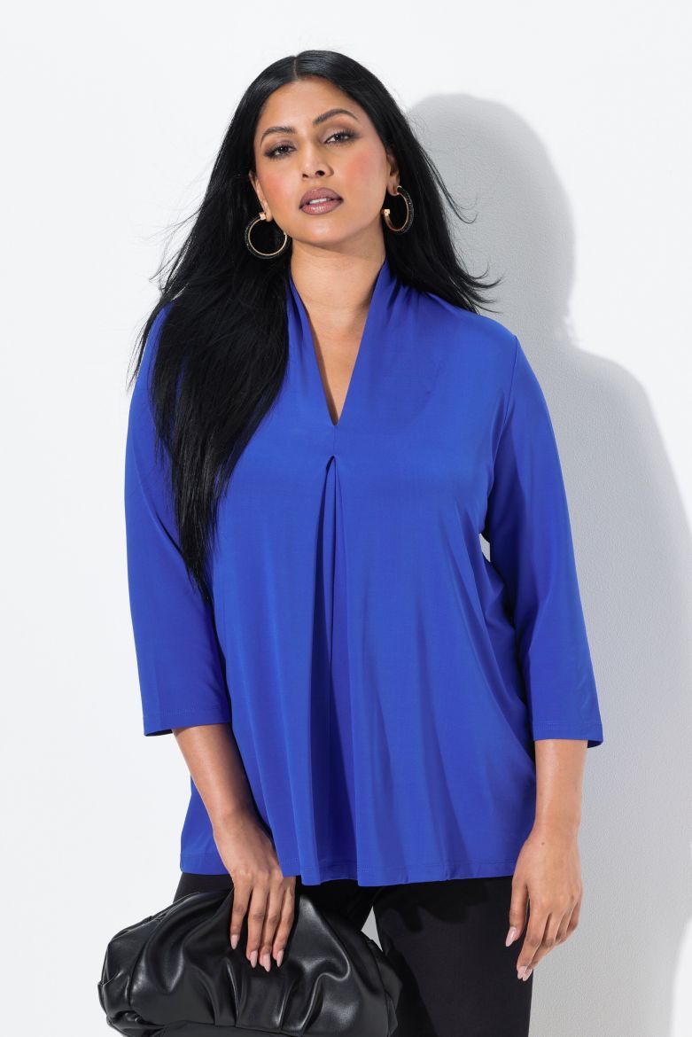 Moda za polnejše Bluza 3/4 rukava A kroja plus velikost, xxl, Ulla Popken in Johann Popken (JP1880)