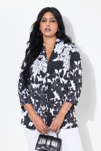 Moda za polnejše Bluza 3/4 rukava A kroja plus velikost, xxl, Ulla Popken in Johann Popken (JP1880)