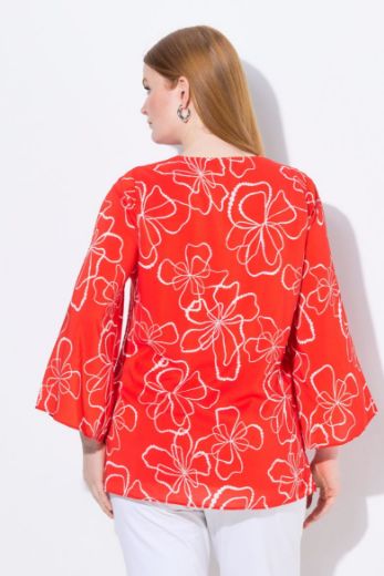 Moda za polnejše Bluza dugih rukava V ovratnika plus velikost, xxl, Ulla Popken in Johann Popken (JP1880)