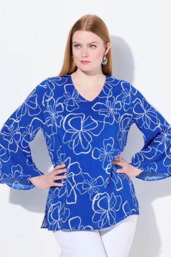 Moda za polnejše Bluza dugih rukava V ovratnika plus velikost, xxl, Ulla Popken in Johann Popken (JP1880)