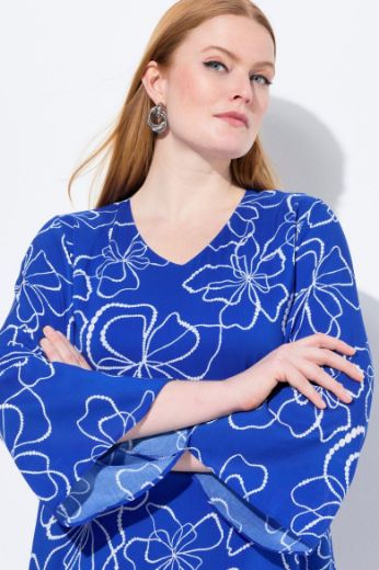 Moda za polnejše Bluza dugih rukava V ovratnika plus velikost, xxl, Ulla Popken in Johann Popken (JP1880)