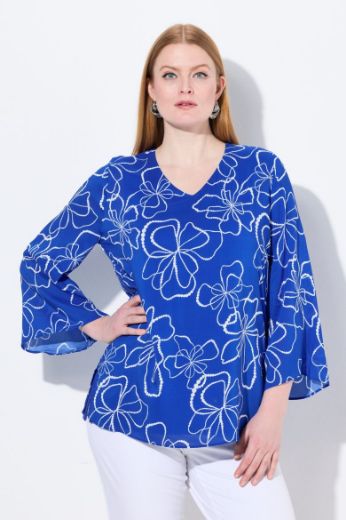 Moda za polnejše Bluza dugih rukava V ovratnika plus velikost, xxl, Ulla Popken in Johann Popken (JP1880)