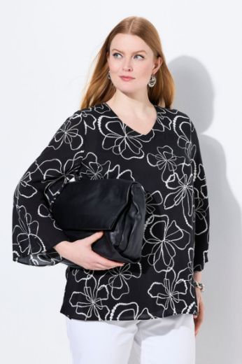 Moda za polnejše Bluza dugih rukava V ovratnika plus velikost, xxl, Ulla Popken in Johann Popken (JP1880)