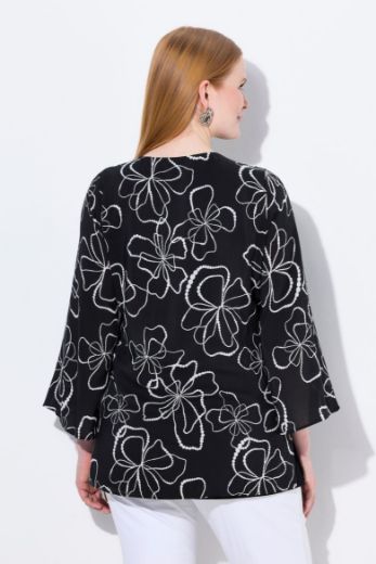 Moda za polnejše Bluza dugih rukava V ovratnika plus velikost, xxl, Ulla Popken in Johann Popken (JP1880)