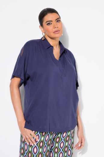 Moda za polnejše Bluza kratkih rukava Polo ovratnika plus velikost, xxl, Ulla Popken in Johann Popken (JP1880)