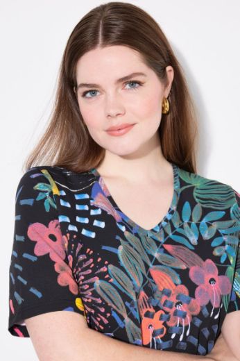 Moda za polnejše Majica kratkih rukava V ovratnika plus velikost, xxl, Ulla Popken in Johann Popken (JP1880)