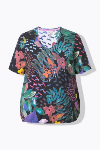 Moda za polnejše Majica kratkih rukava V ovratnika plus velikost, xxl, Ulla Popken in Johann Popken (JP1880)