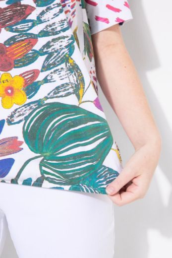 Moda za polnejše Majica kratkih rukava V ovratnika plus velikost, xxl, Ulla Popken in Johann Popken (JP1880)