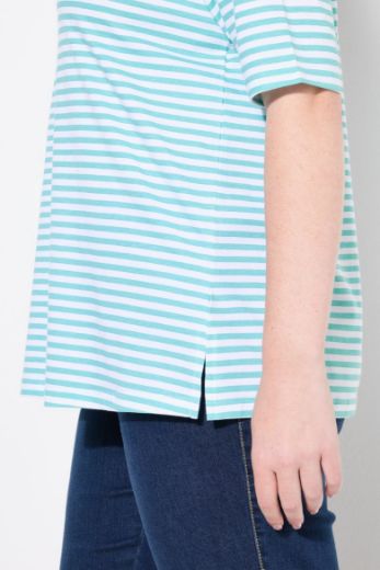 Moda za polnejše Majica kratkih rukava na pruge plus velikost, xxl, Ulla Popken in Johann Popken (JP1880)