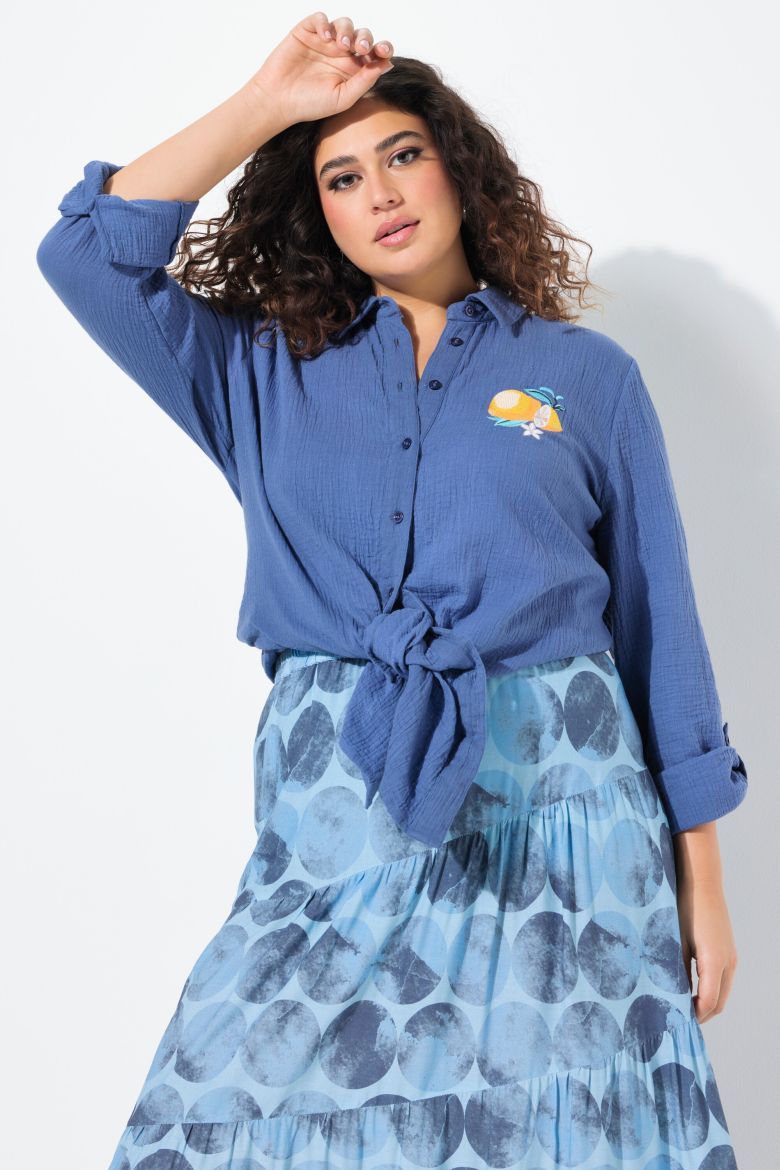 Moda za polnejše Bluza na kopčanje dužeg A kroja plus velikost, xxl, Ulla Popken in Johann Popken (JP1880)