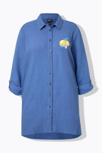 Moda za polnejše Bluza na kopčanje dužeg A kroja plus velikost, xxl, Ulla Popken in Johann Popken (JP1880)